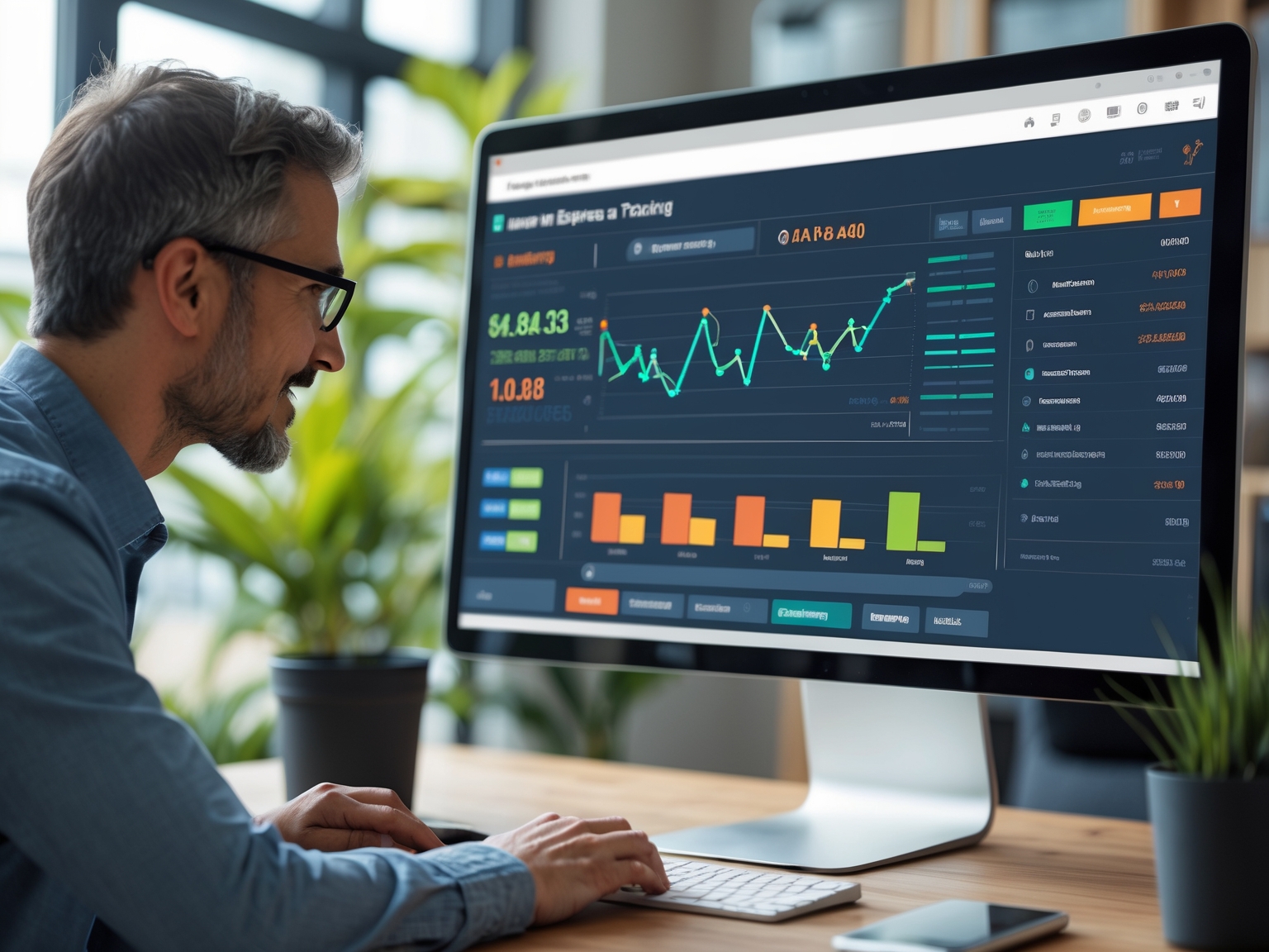 Interactive AI tool demonstration showing expense tracking