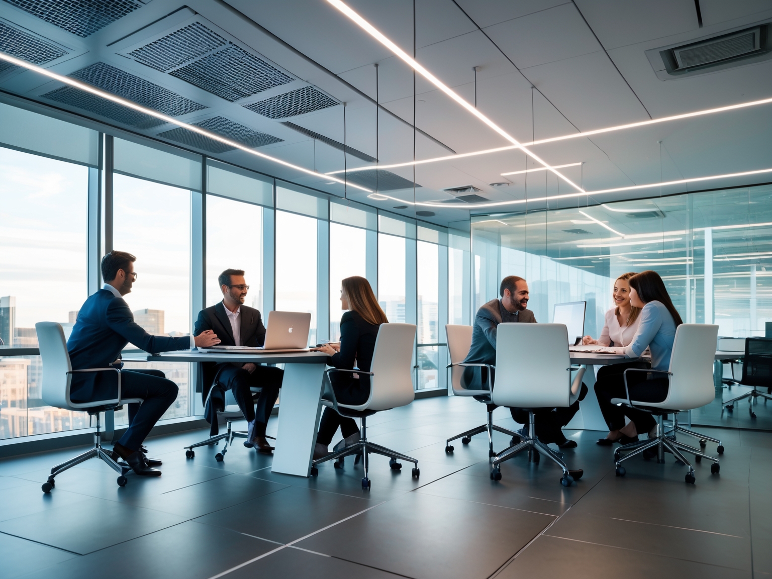 Sleek high-tech office space at FinAI Academy